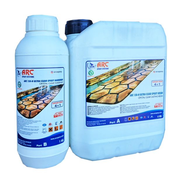 ARC EPOKSİ +2C-4 Kg+1 Kg ŞEFFAF REÇİNE İÇ-DIŞ MEKAN 5 Kg