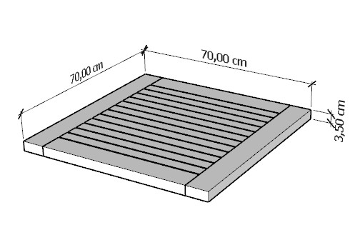 SZN Wood Bahçe Masa Tablası Kestane Frame 4 Kenar Düz Ham -- -- --   x   x 3,5 cm +